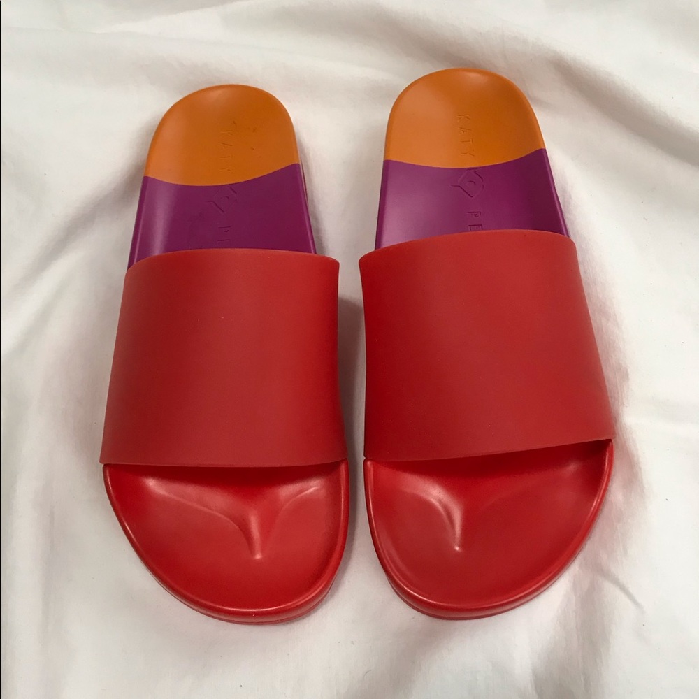 Katy Perry Color Block Slip On Slides Sandals 7 - Picture 2 of 8